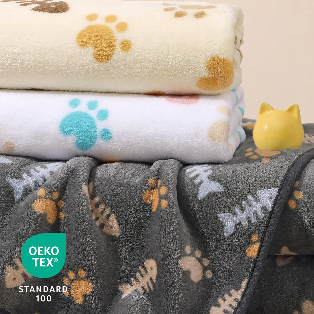 Luciphia 3 Pack Cute Cat Blankets Cozy Small Throw for Pet