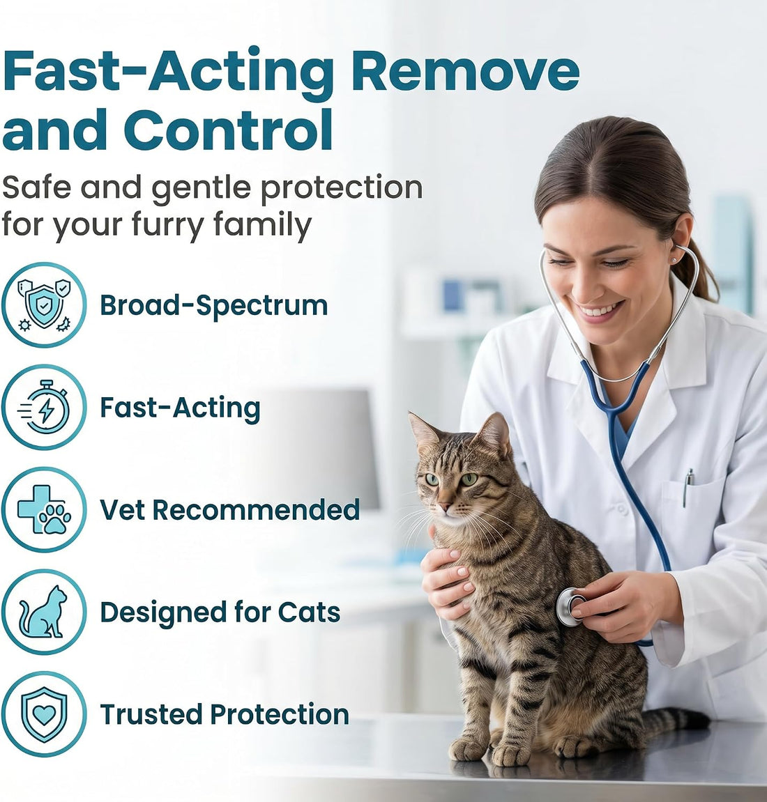Broad Spectrum Dewormer Liquid for Cats and Kittens, No-Stress Dosing