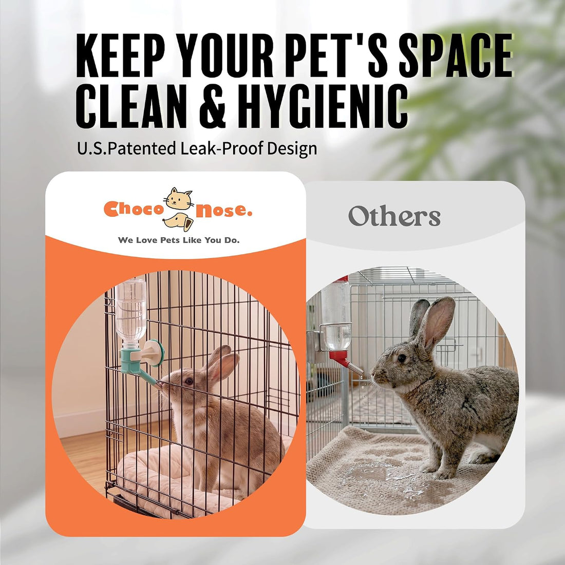 Choco Nose No-Drip Water Bottle for Small Pets