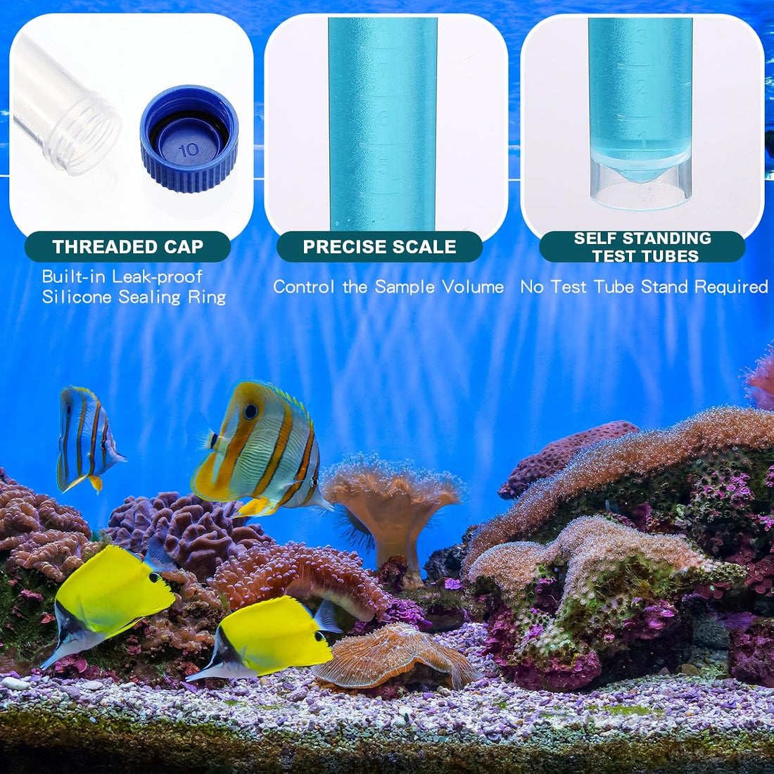 Konohan 12 Pcs 10ml Replacement Test Tubes for Aquarium Test Kits
