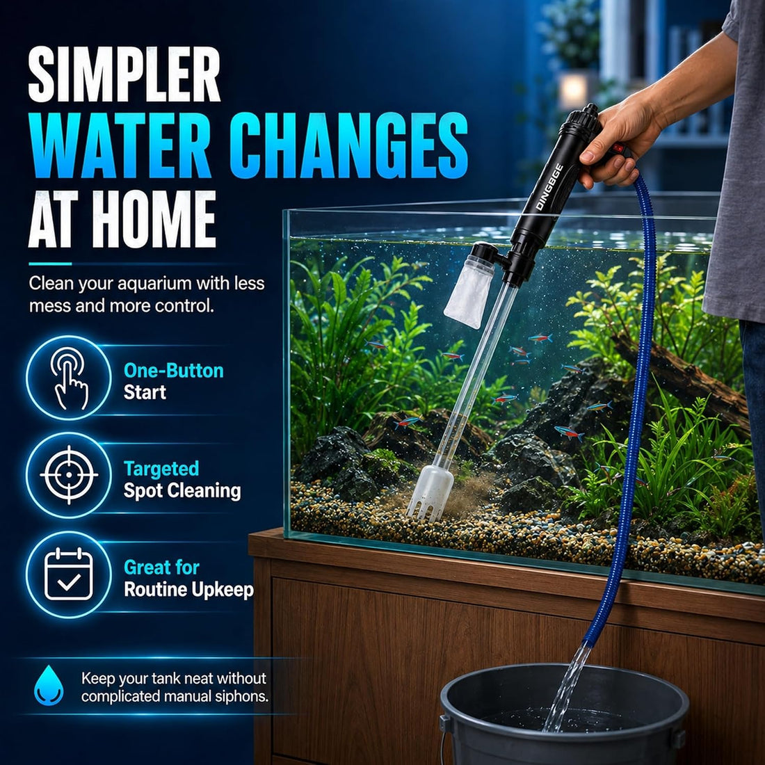 Automatic Water Exchanger & Electric Sand Washer Fish Tank Cleaner