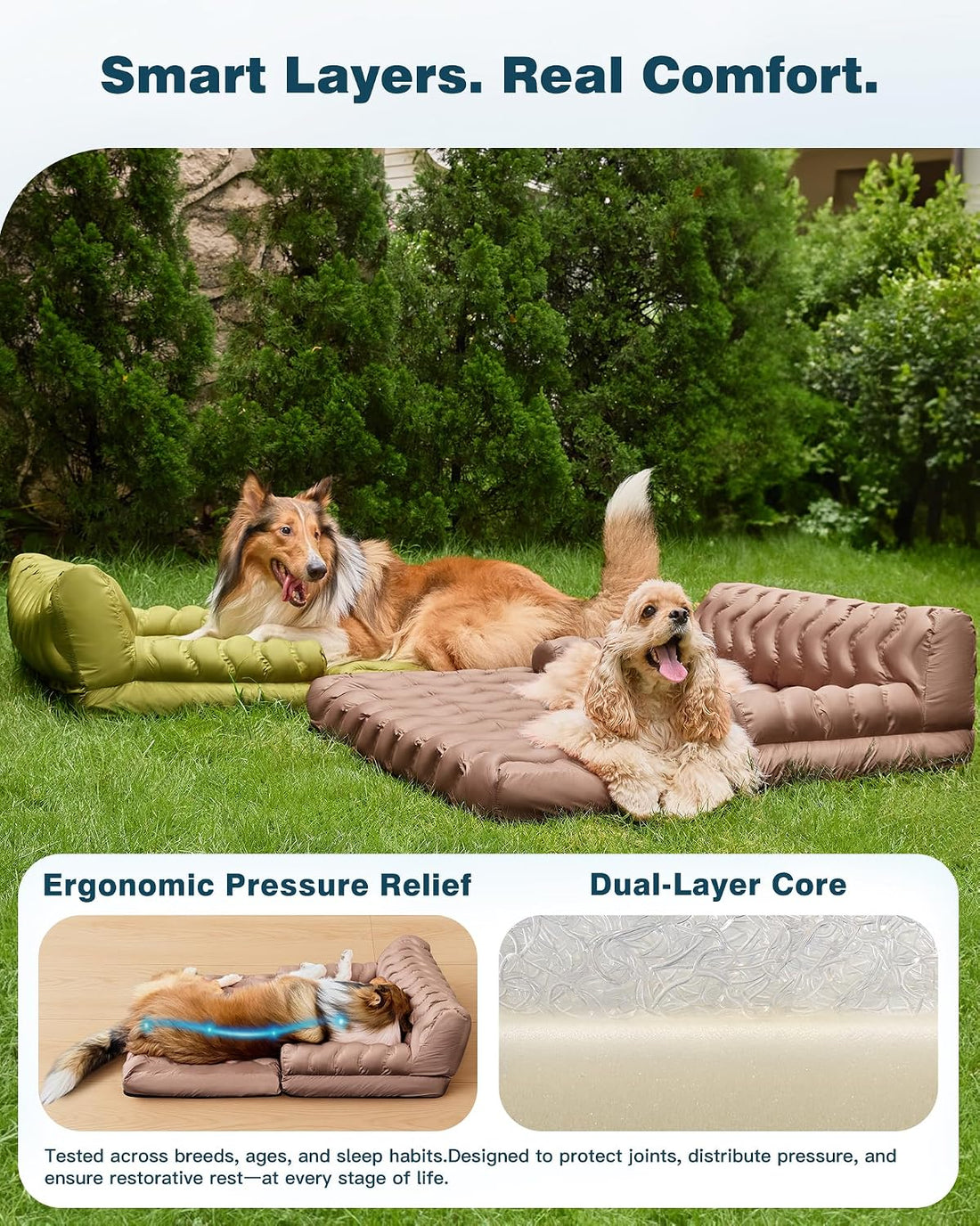 Orthopedic Memory Foam Dog Sofa Bed, Foldable Pet Couch Bed