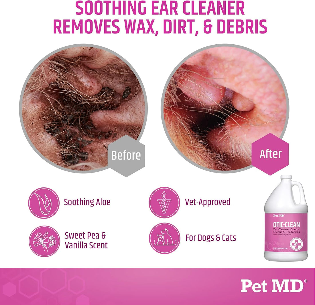 Pet MD Otic Ear Solution for Dogs & Cats - Sweet Pea & Vanilla Scent