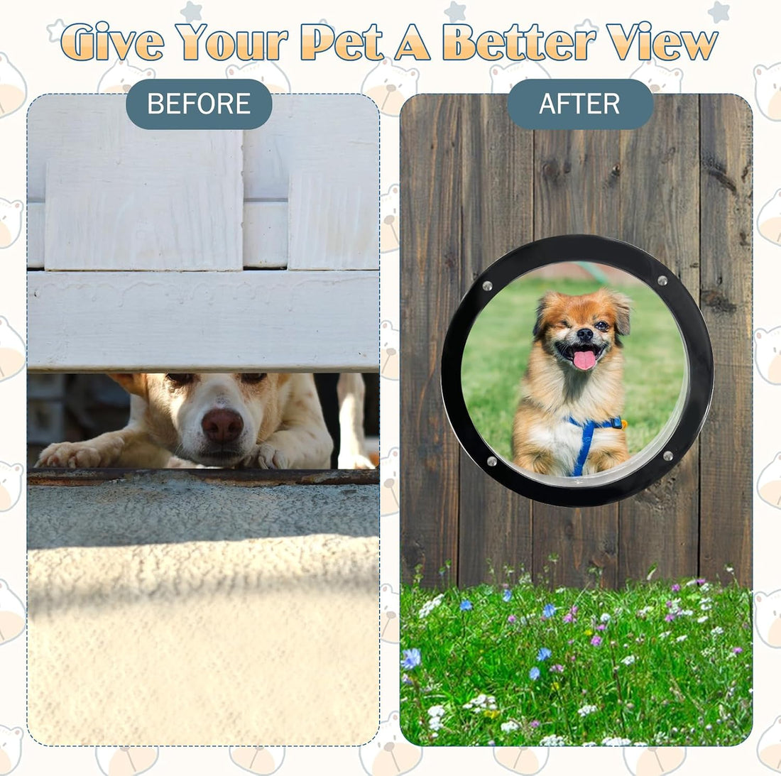 Hamiledyi 2 Pack Dog Fence Window