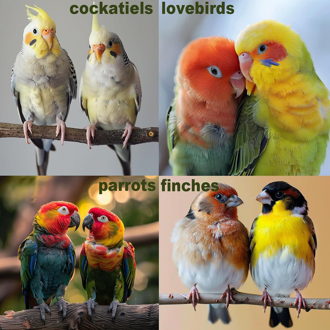 Bird Toys for Parakeets 7Pcs, Wood Parrots Budgie Cage Accessories