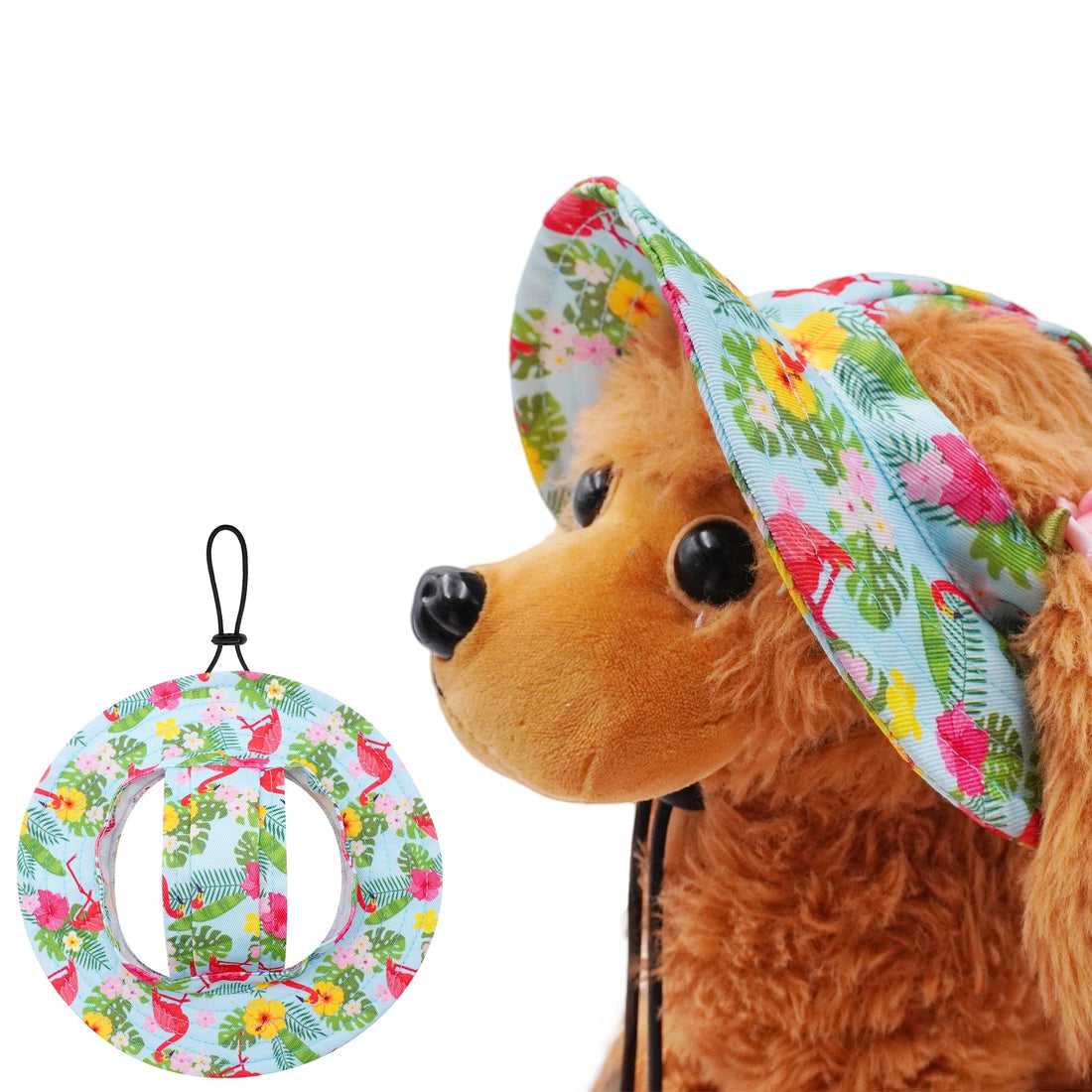 JpGdn Dog Hat for Medium Dogs with Ear Hole Round Brim Bucket Outdoor