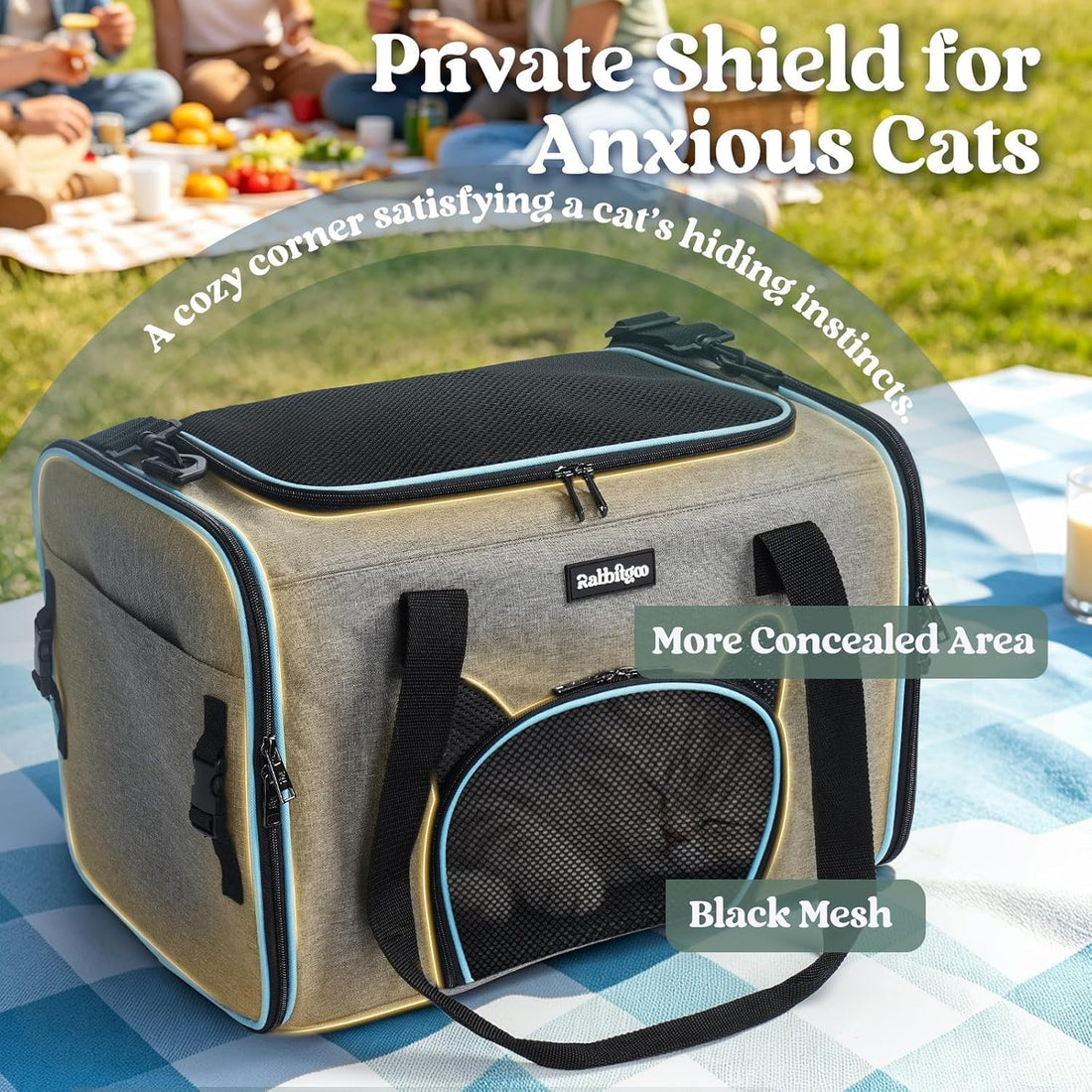 rabbitgoo Cat Carrier Soft with Safety Buckles
