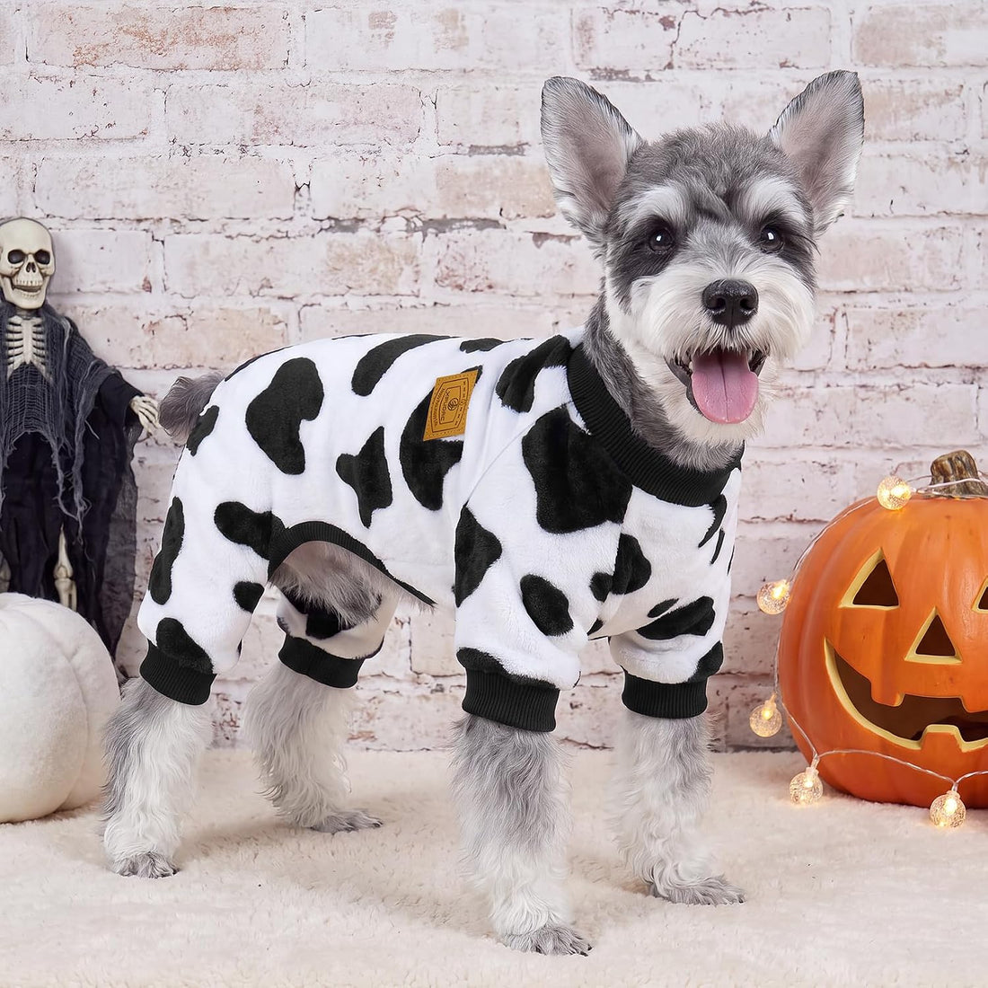 XPUDAC Cow Dog Sweater, Dog Winter Clothes for Small Medium Dogs Girl