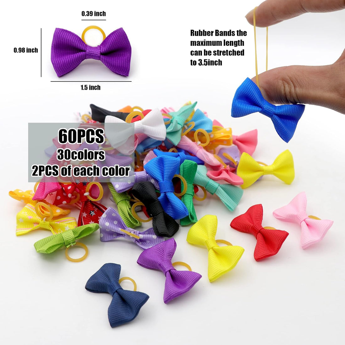 YAKA Small Dog Hair Bows, Pack of 60
