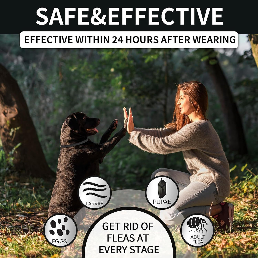 VICSOM Flea Collar for Dogs, Flea and Tick Prevention for Dogs, 4 Pack