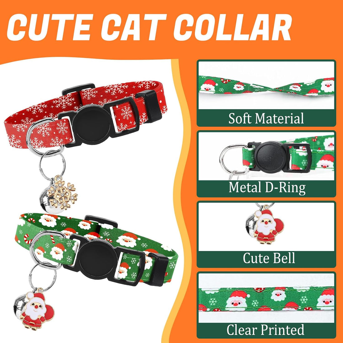 18 Pcs Holiday Cat Collars 4th of July Cat Collars Breakaway