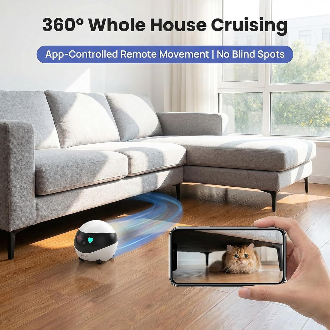 Enabot EBO SE Rolling Robot Camera with 2-Way Talk,Pet Indoor Home
