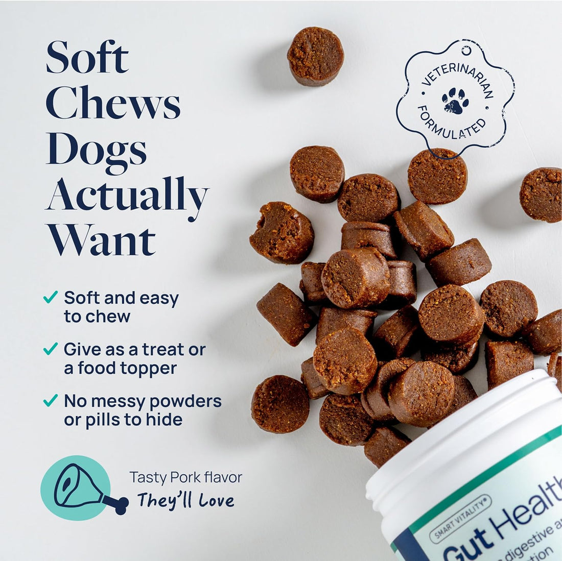 Veterinary Formula Smart Vitality Gut Health Soft Chews for Dogs