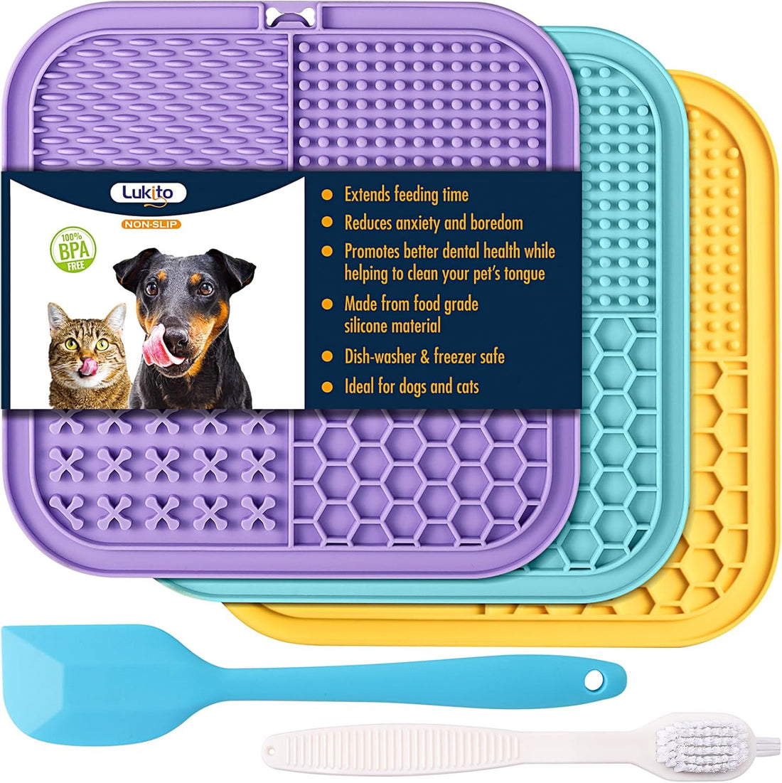 Lick Mat for Dogs and Cats, Licking Mat with Suction Cups for Dog