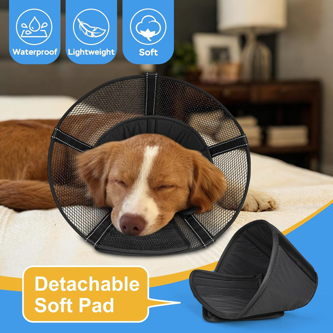 Mesh Dog Cone Collar Soft to Stop Licking Surgery Recovery Alternative