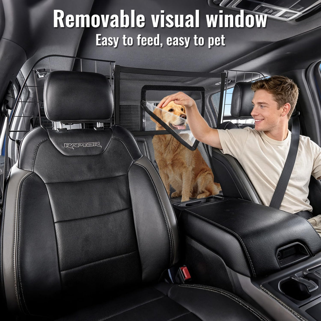 MAXFUT Dog Car Barrier,Full Around Pet Divider Net for Full Size Truck