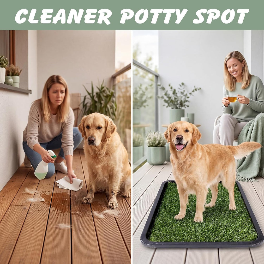 ondware Dog Grass Pad with Tray, 30 x 20 in