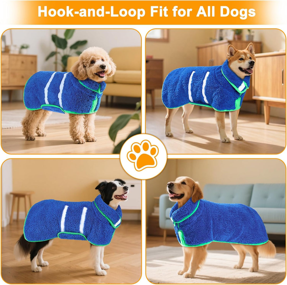 Dog Bathrobe Super Absorbent Dog Towels Large Quick Drying Robes
