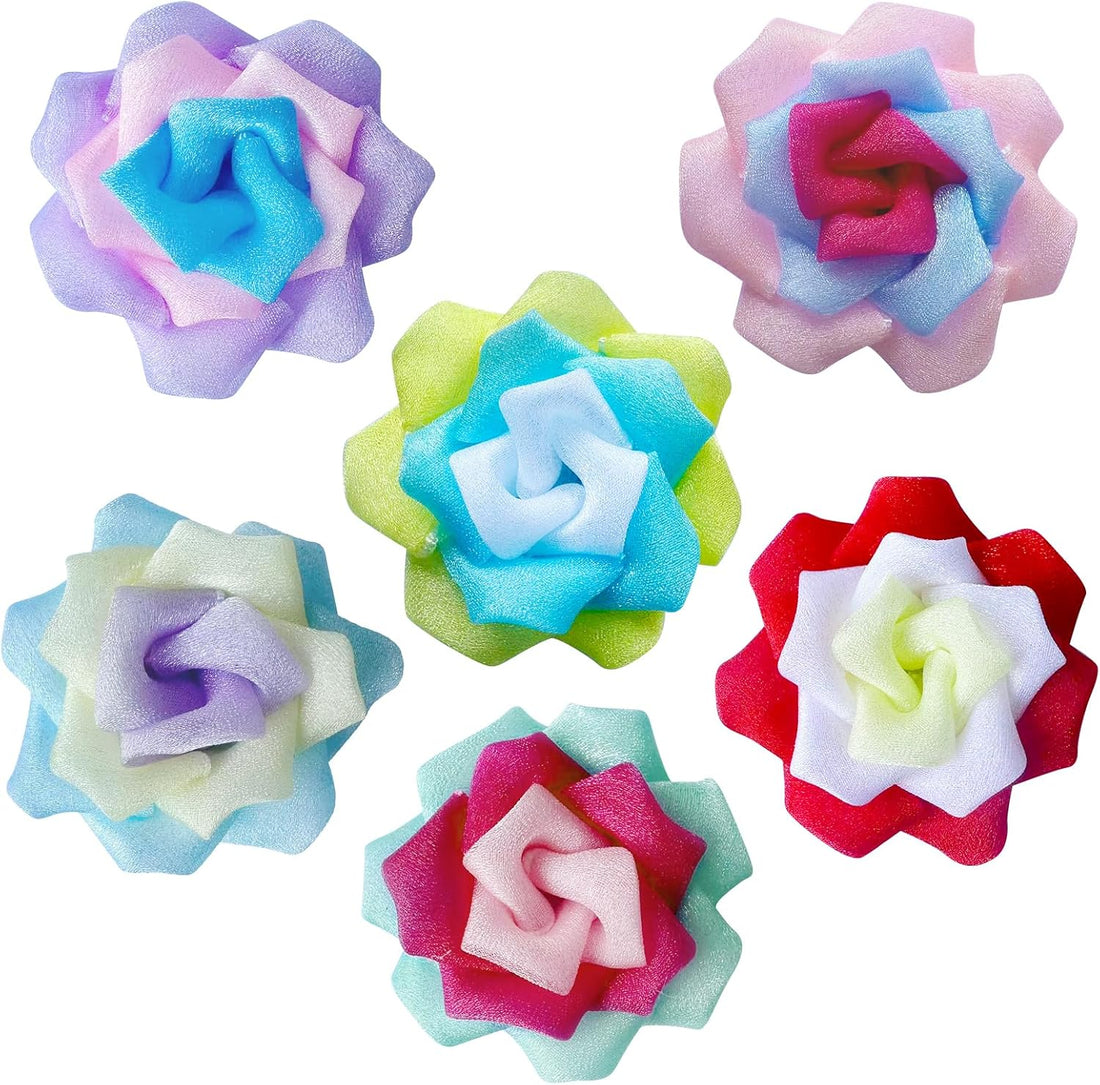 6 Pcs Dog Collar Accessories Slide-On Colorful Flower Charms
