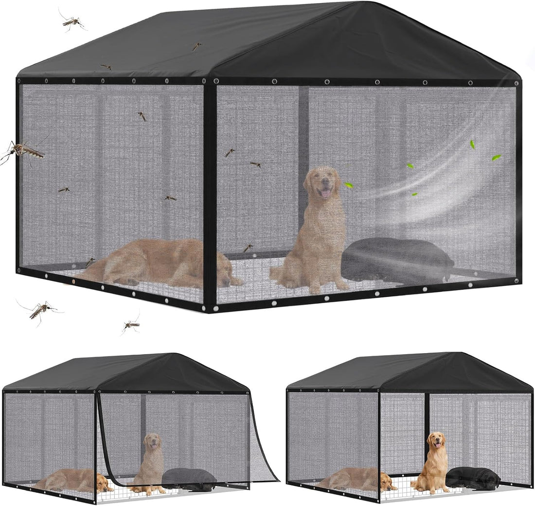 Outdoor Dog Kennel Side Shade Screen Only, Fits 8' x 4' x 6' Cage