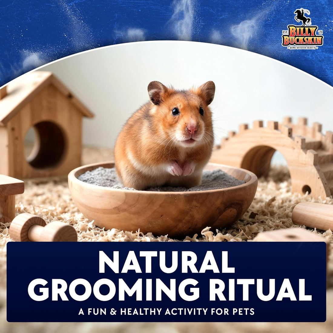 Billy Buckskin 2.5 LB Hamster Sand Bath, Dust Free, All Natural, USA