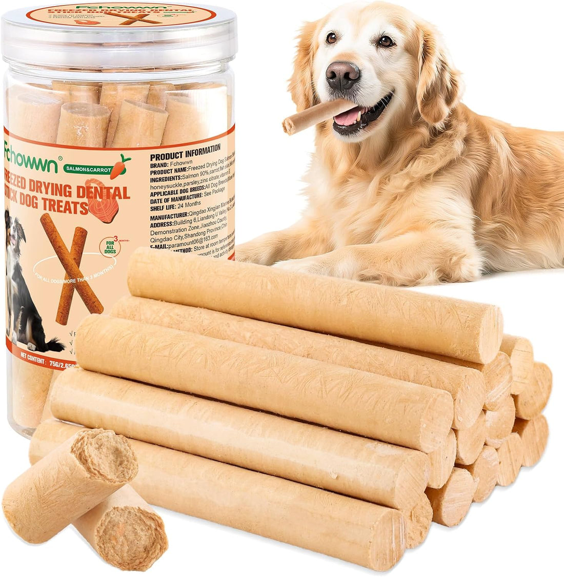 120g/4.23oz Dehydrated Salmon Sticks for Dogs,High-Protein Treats