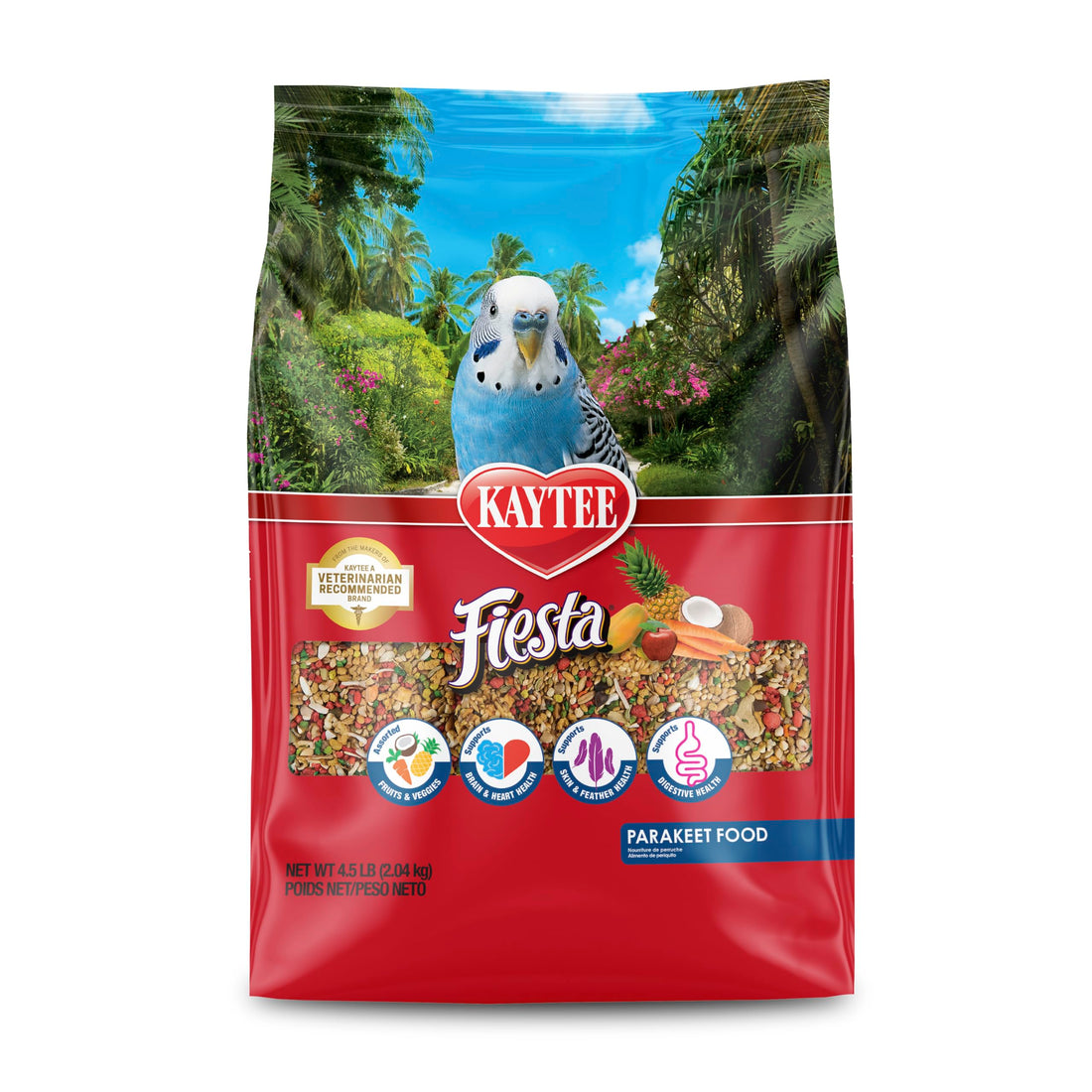 Kaytee Fiesta Parakeet Food, Nutritious and Fun Blend, Supports Skin