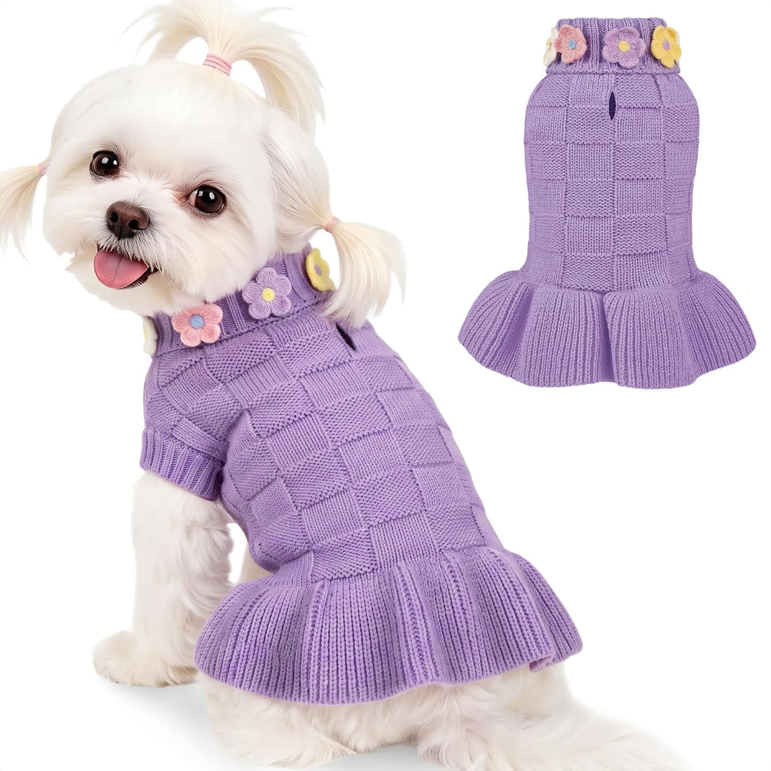 YUDODO Dog Sweater Dress for Small Dogs Girl