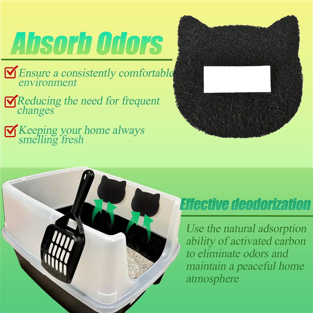 PurifyLogix Stick-on Activated Charcoal Filters for Most Cat Litter