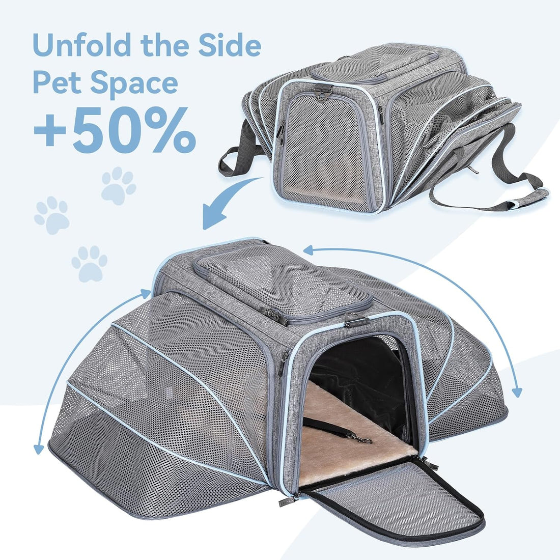 Petsfit Expandable Large Cat Carrier Small Dog Carriers Airline