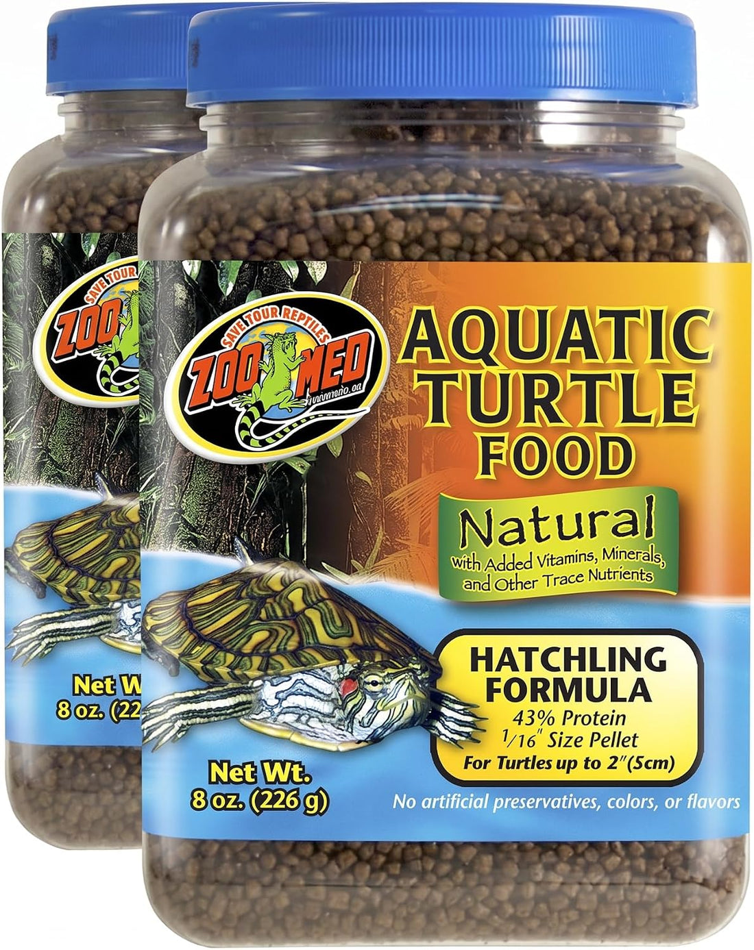 Zoo Med Natural Aquatic Turtle Food, Hatchling Formula, 8-Ounce