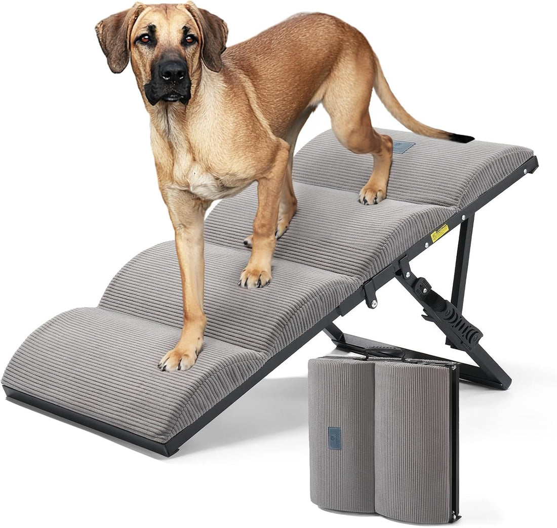 Veehoo Foldable Dog Ramp for Bed Couch Large Dogs