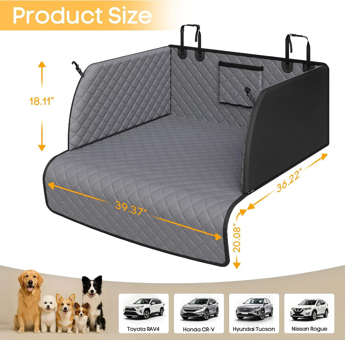 PETICON SUV Cargo Liner for Dogs, Pet Trunk Cover with Cushioned Sides