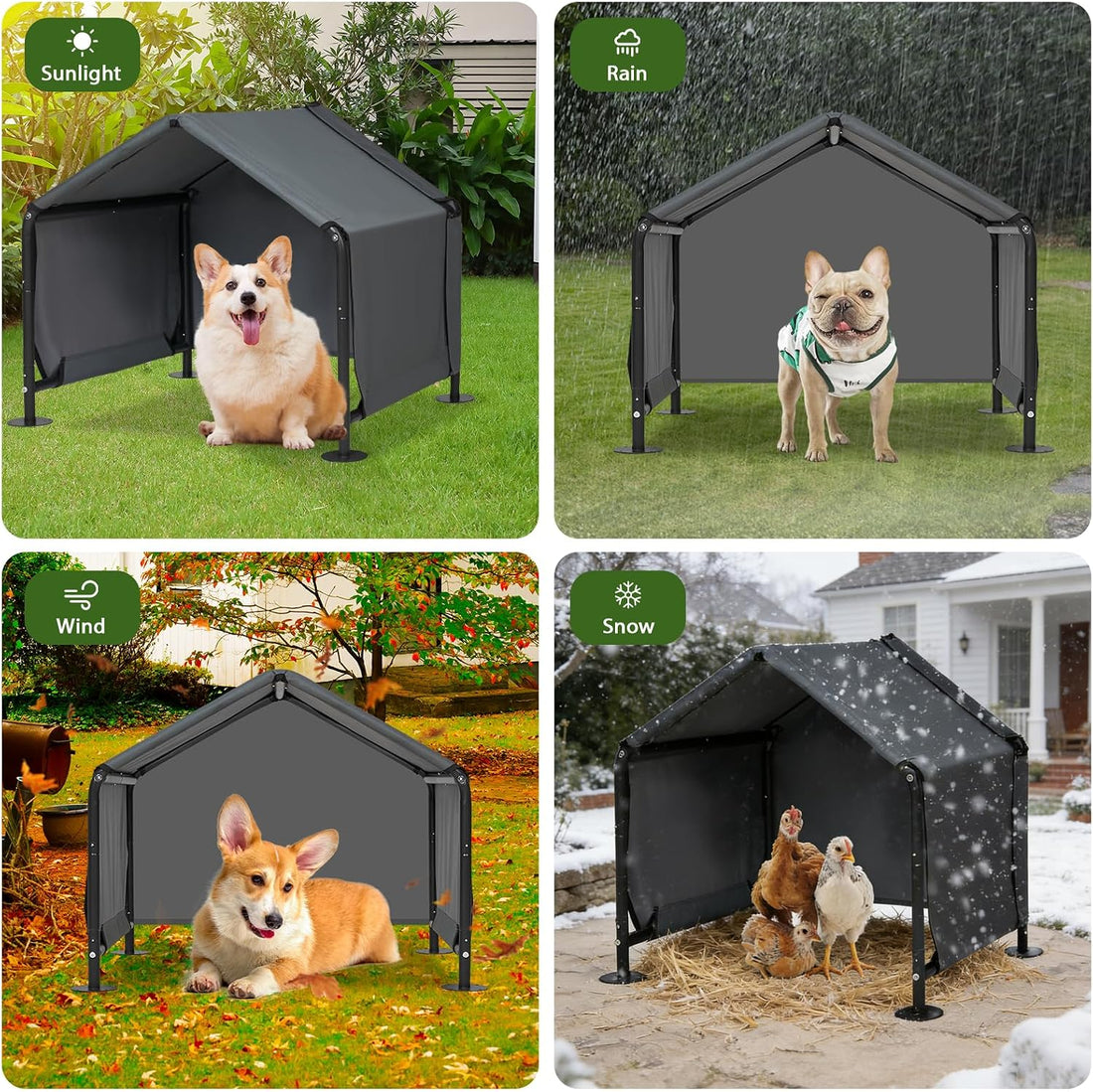 LitaiL Dog Shades for Outside - Outdoor Dog Kennel for Small Dogs