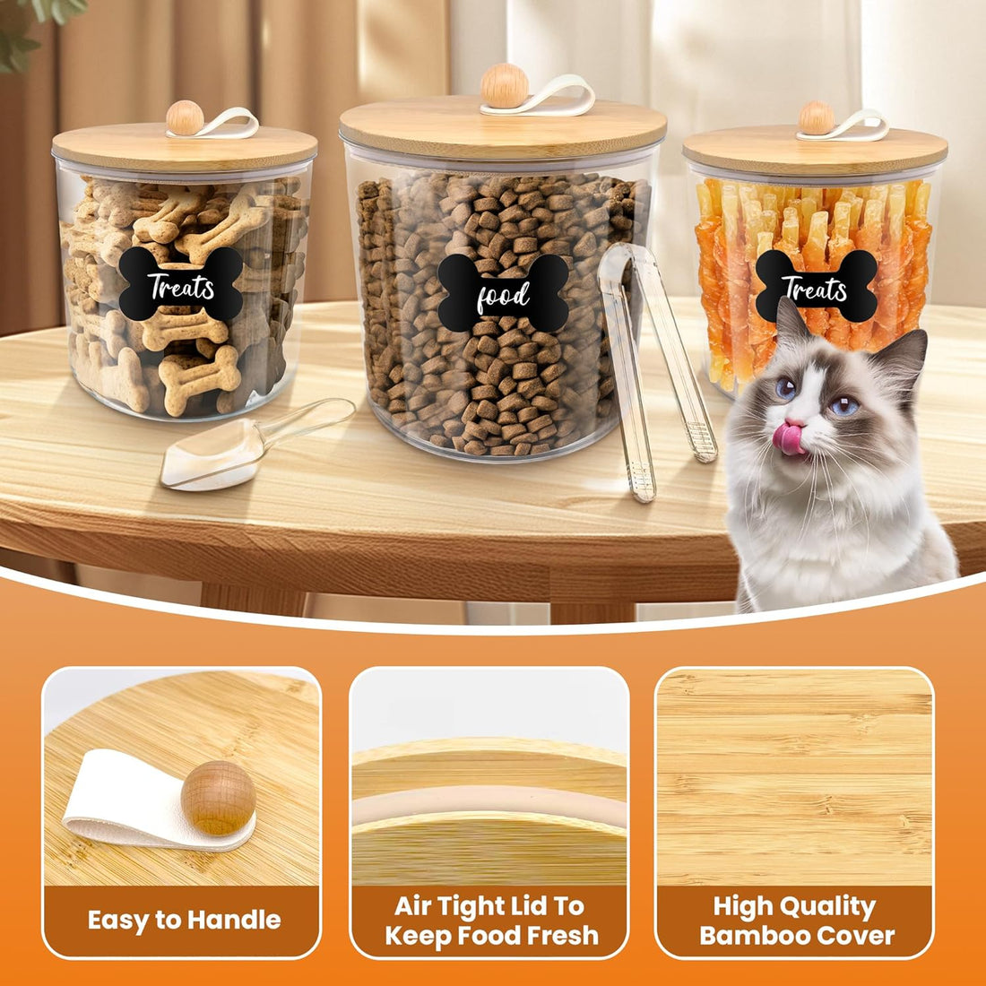 HOYTAMDAR 3 Pack Airtight Dog Food Storage Container