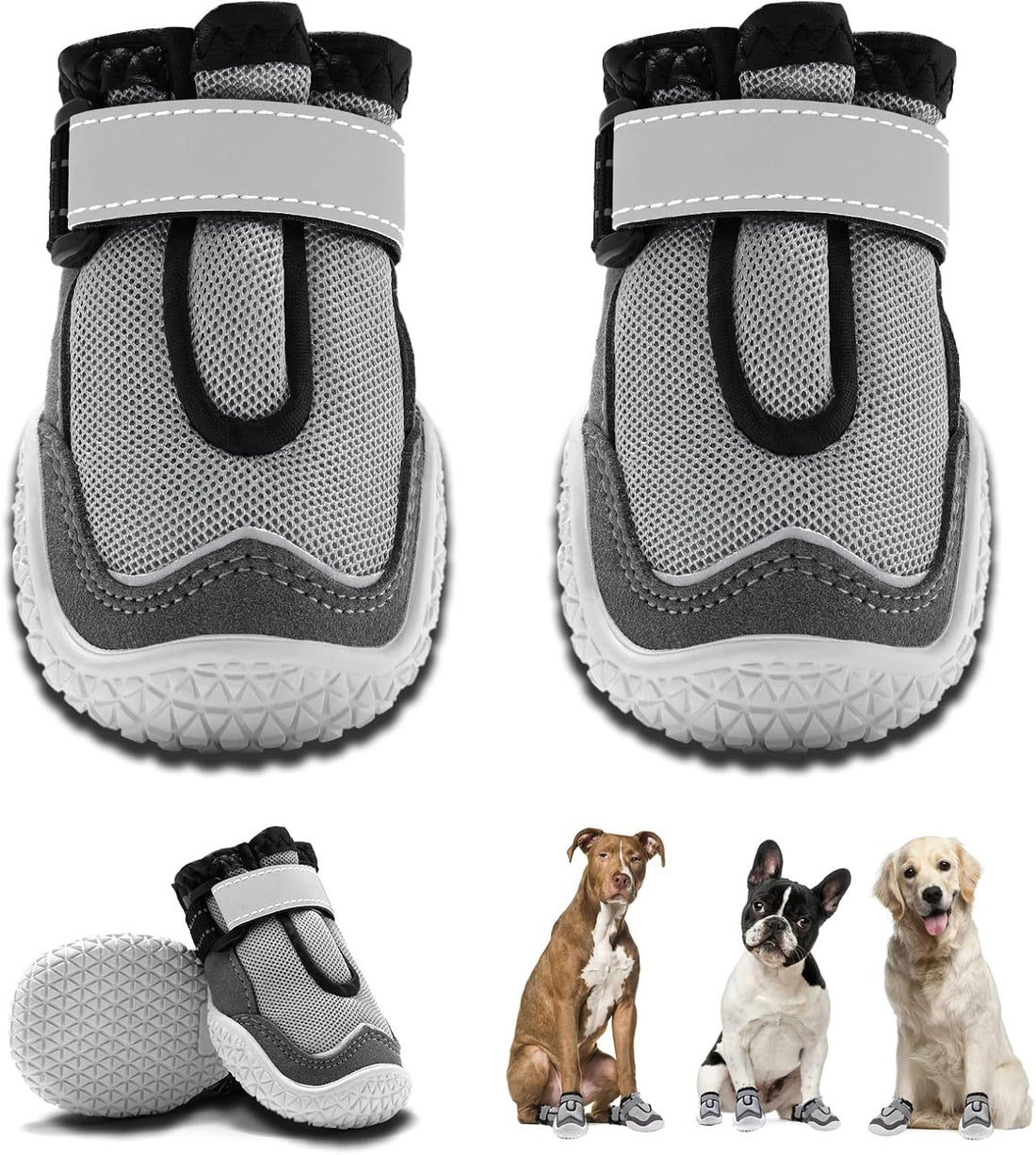 Dog Boots for Large Medium Small Dogs, Water-Resistant Dog Shoes