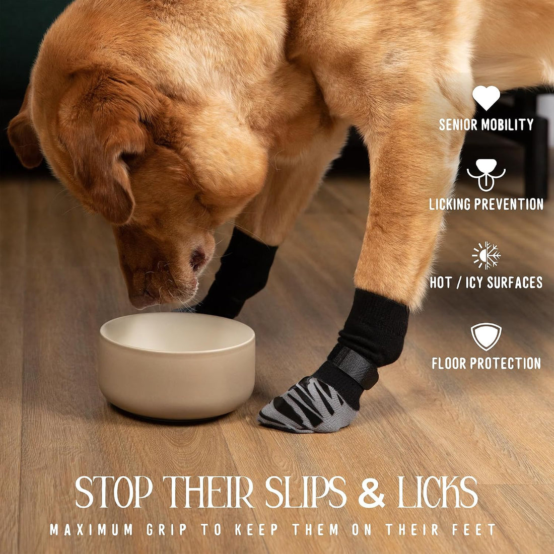DOK TigerToes Premium Non-Slip Dog Socks for Hardwood Floors