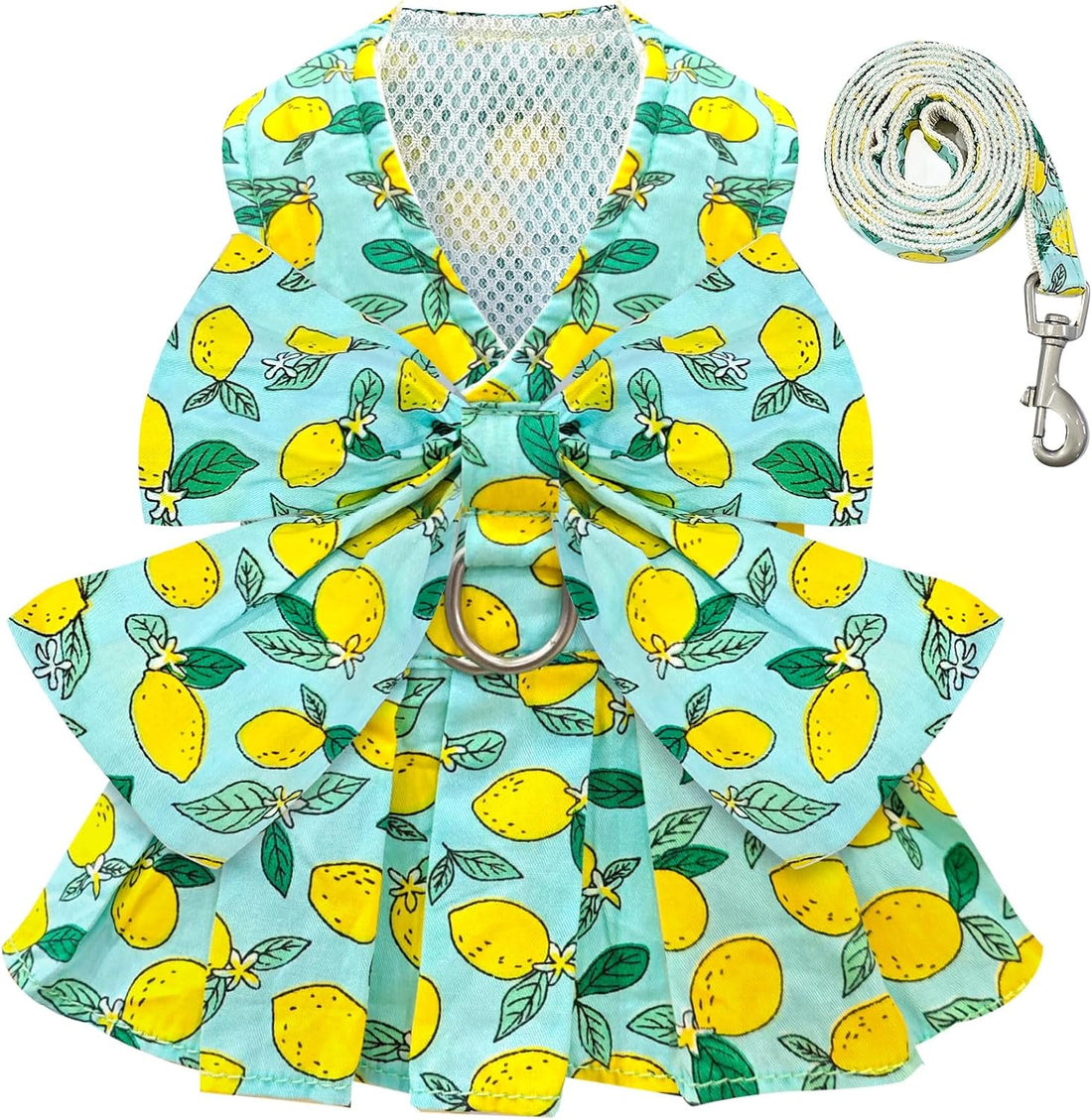 BAEJMJK Dog Dress Bowknot Harness Leash Set for Small Dogs Cats Daisy