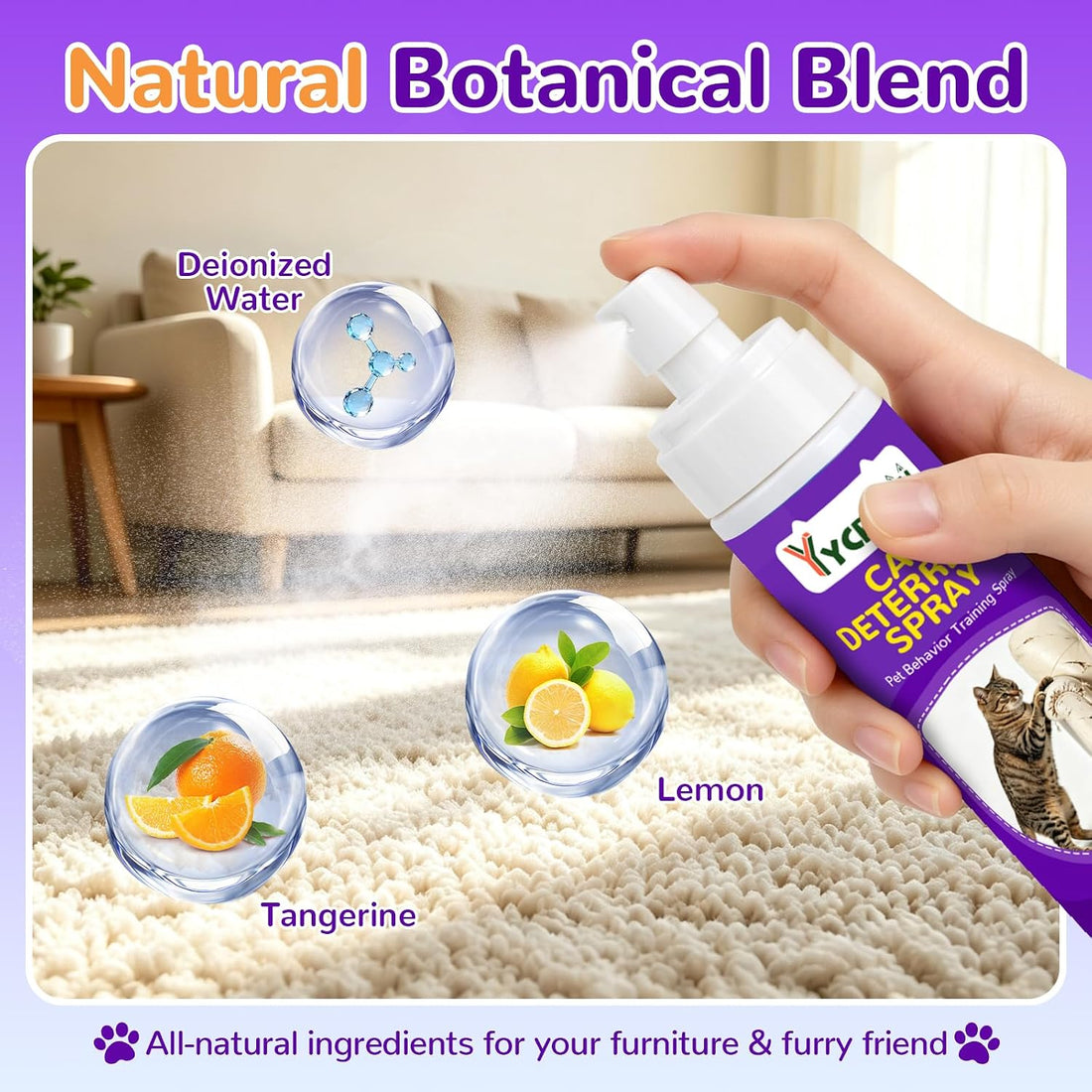 Cat Deterrent Spray for Furniture, 150ML Cat Scratch Deterrent Spray