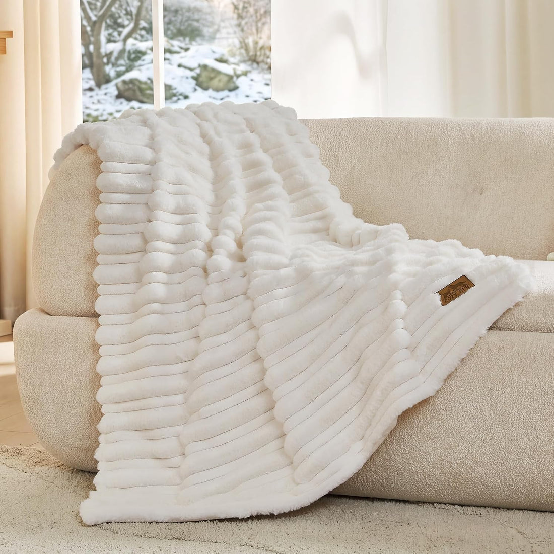 COZY KISS Waterproof Dog Blanket, Faux Fur Throw for Couch, 60"x80"