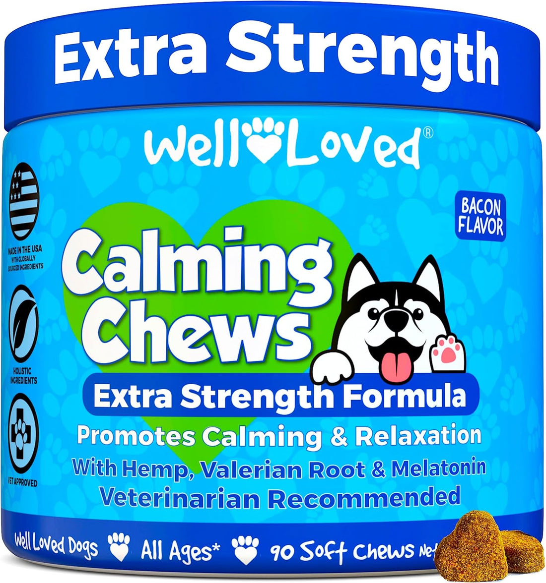 Well Loved Calming Chews for Dogs - Dog Calm Treats Extra Strength