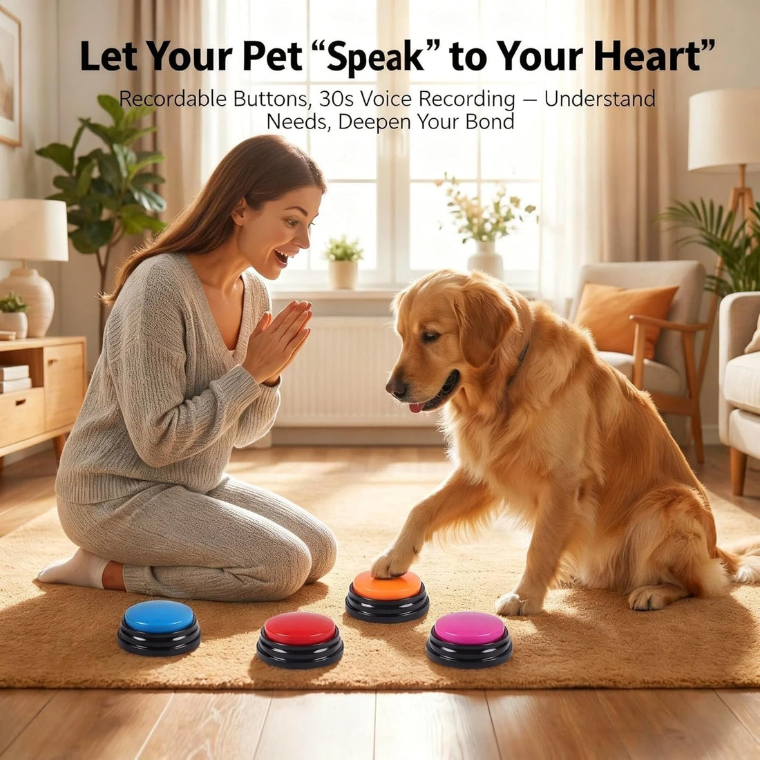 Voice Recording Button, Dog Buttons for Communication Pet Training