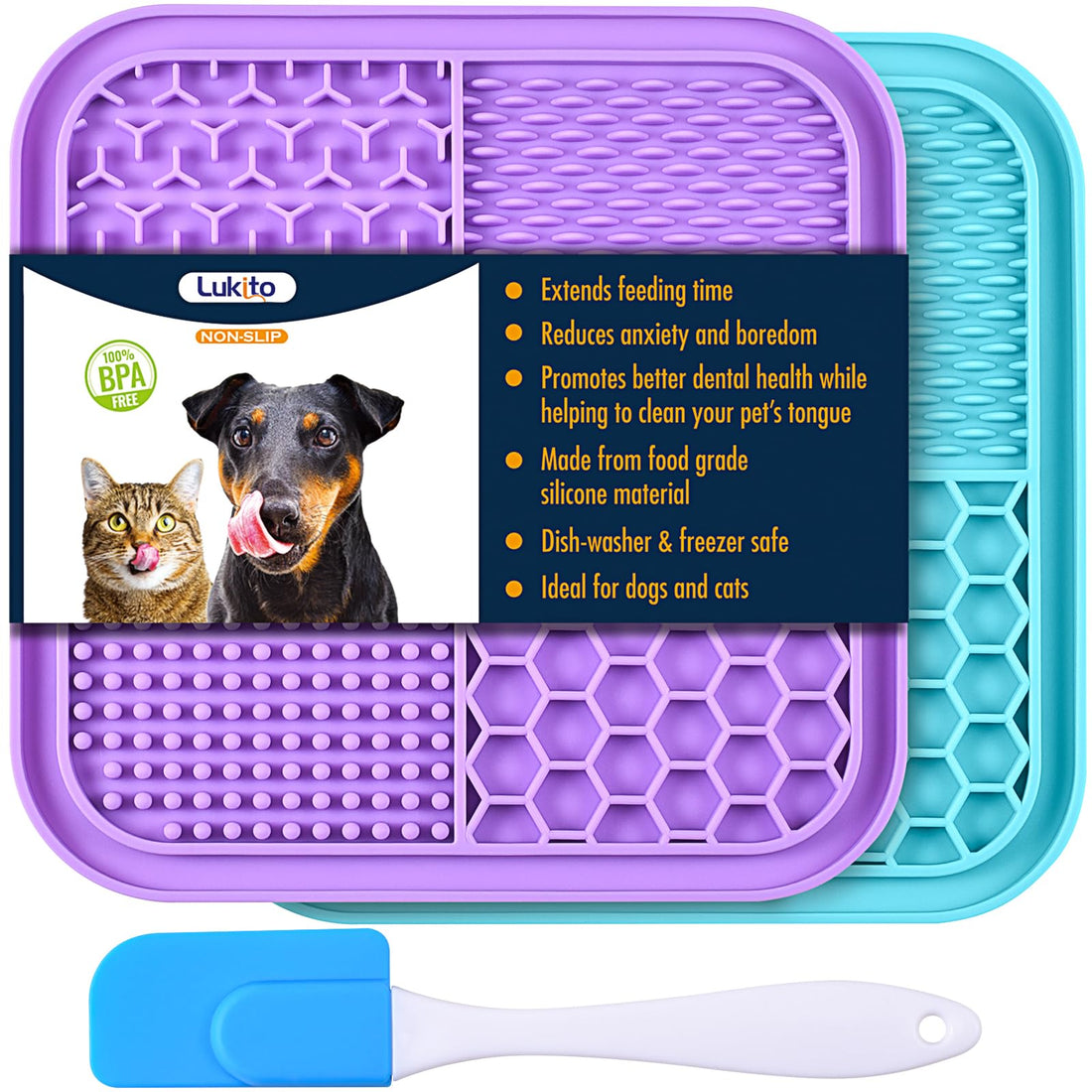 2PCS Licking Mat for Dogs with Suction Cups