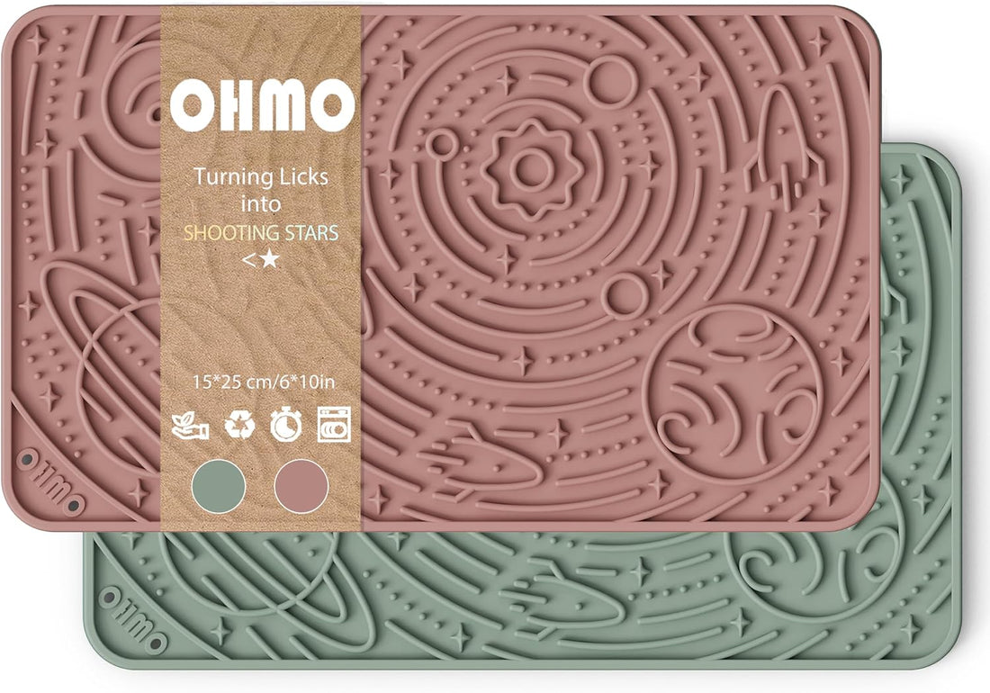 OHMO Lick Mat for Dogs&Cats, Space Pattern, Small, 2pcs