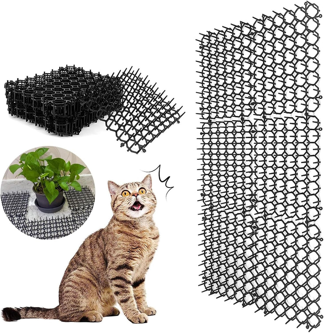 Cat Deterrent Mat 27.5x15.5in Plastic Spike Design