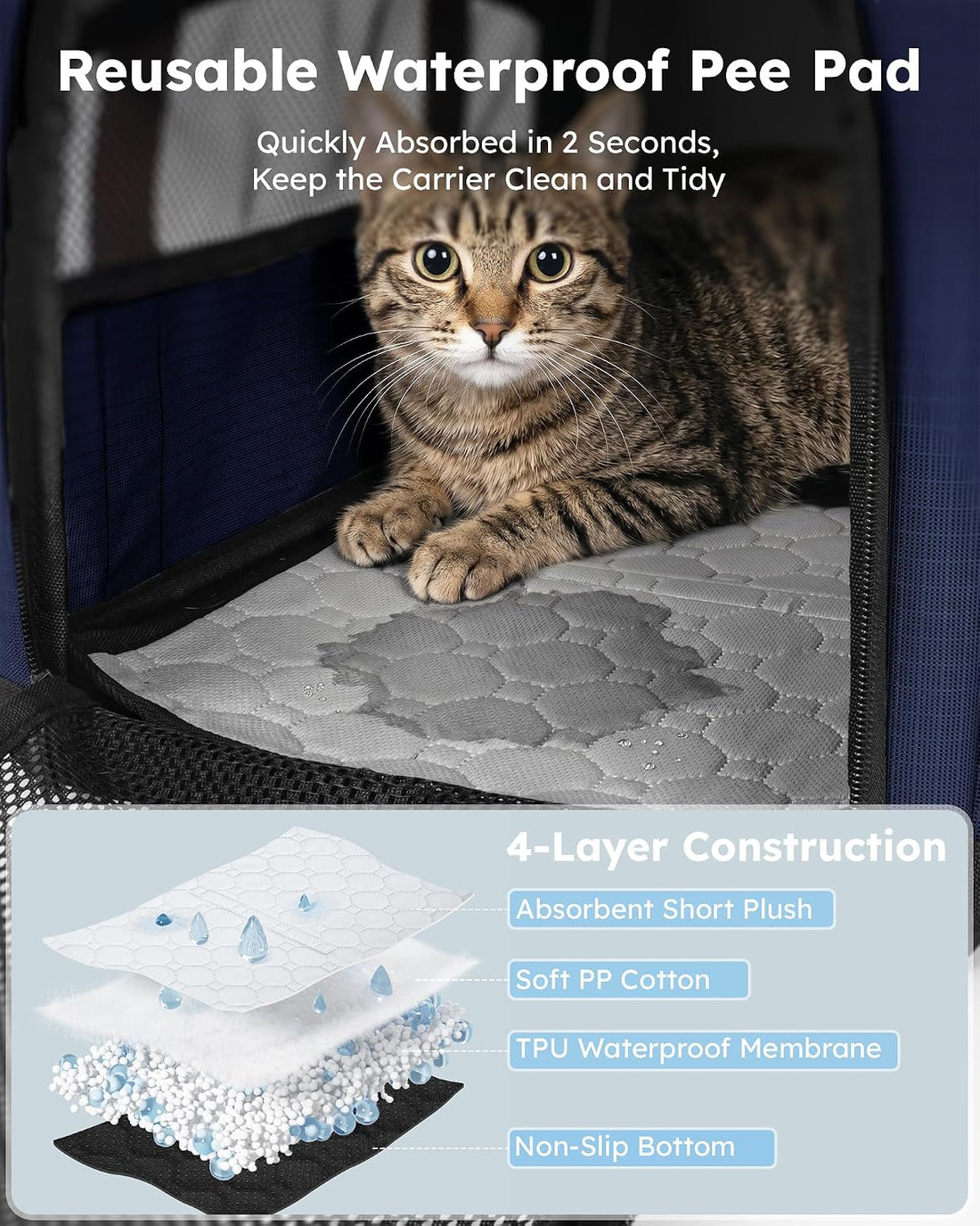 Pecute Cat Carrier, Top Expandable Dog Crate for Travel