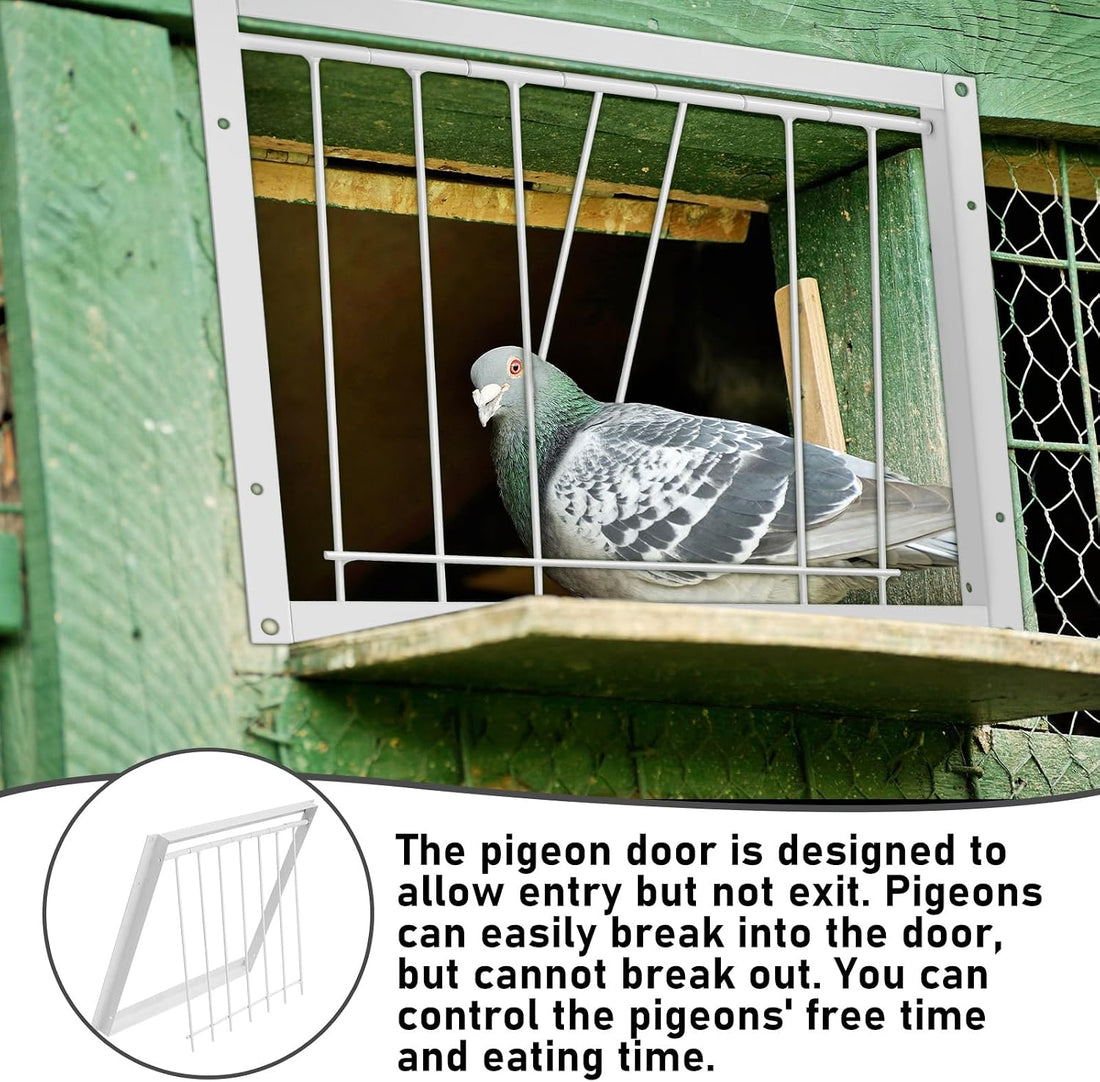 Suzile 2 Pcs 11.81" x 10.24" Pigeon Cage Door Bird Wire One Way