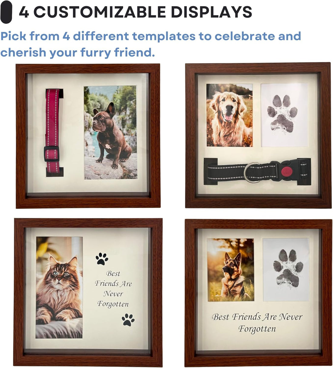 OtterPets Paw Print Kit for Dogs 9x9, 4 customizable displays