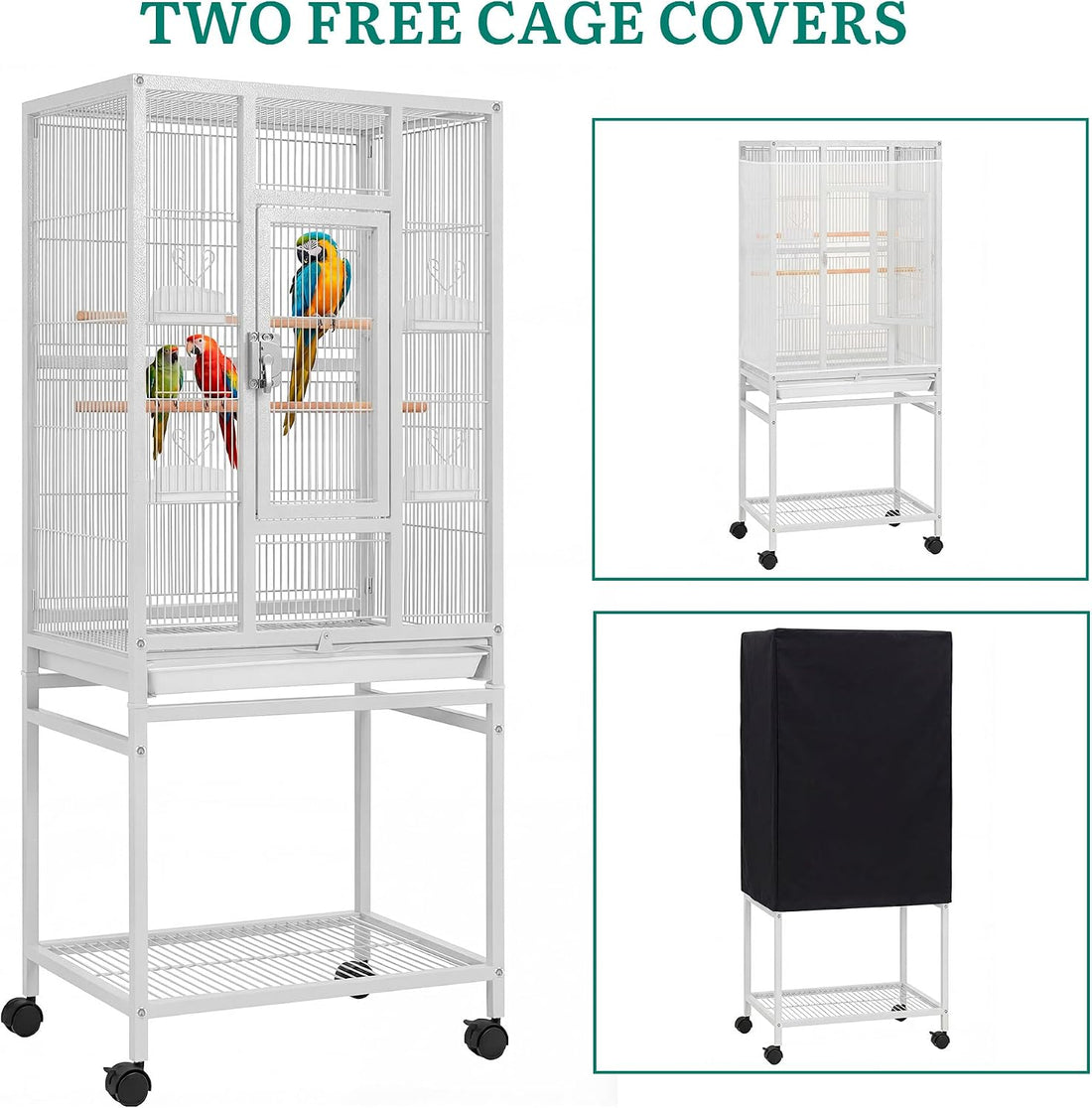 YITAHOME 53.9 inches Metal Bird Cage for Parakeets