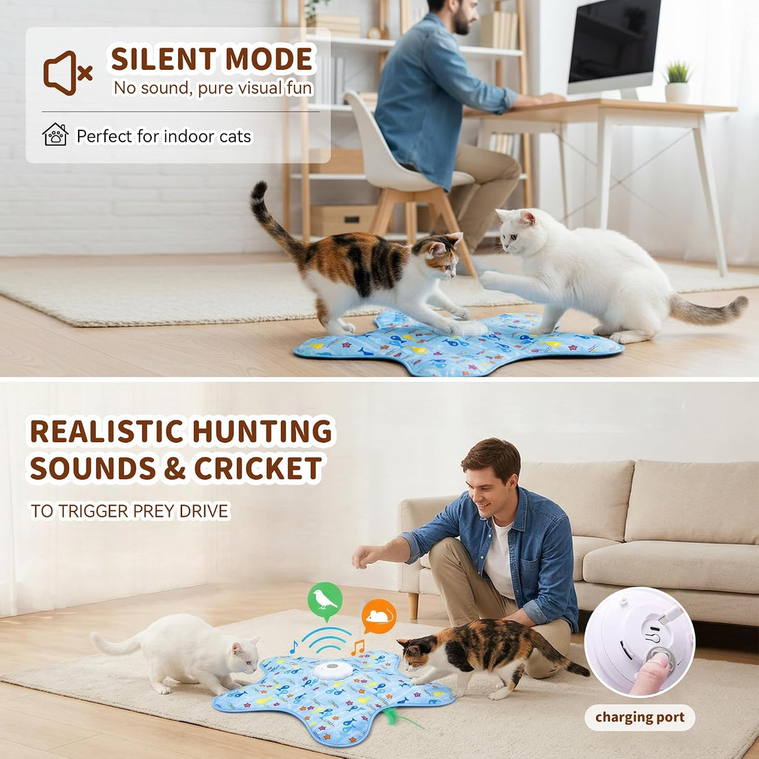 Interactive Touch Activated Hide and Seek Cat Toys for Indoor Cats